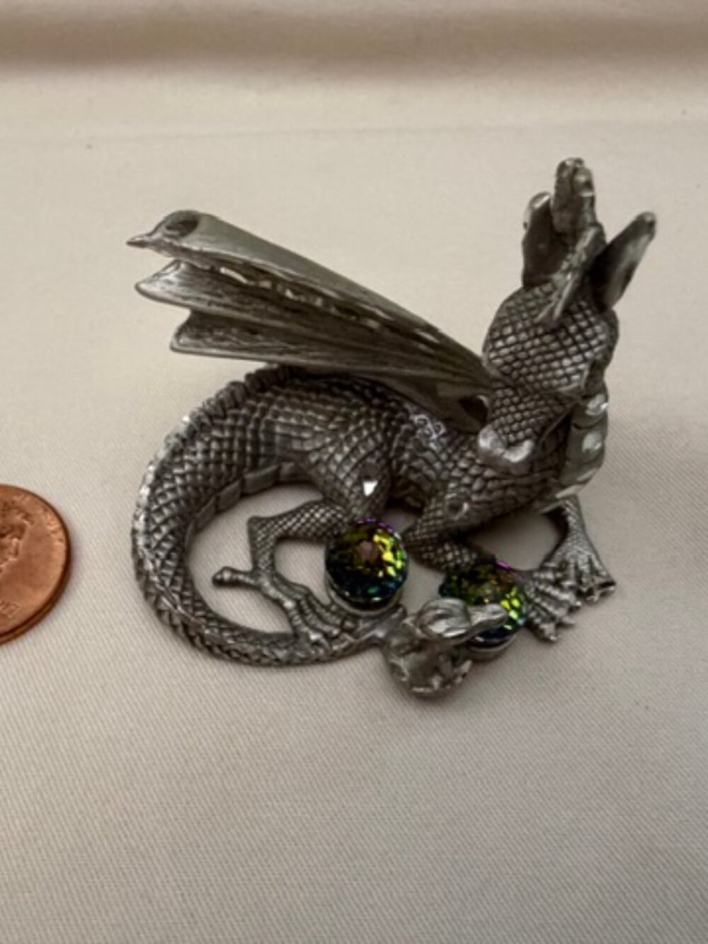 Vintage Pewter Dragon Figurine - Picture 7 of 7